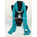 2014 New Alloy and diamond Round Pendant Scarf